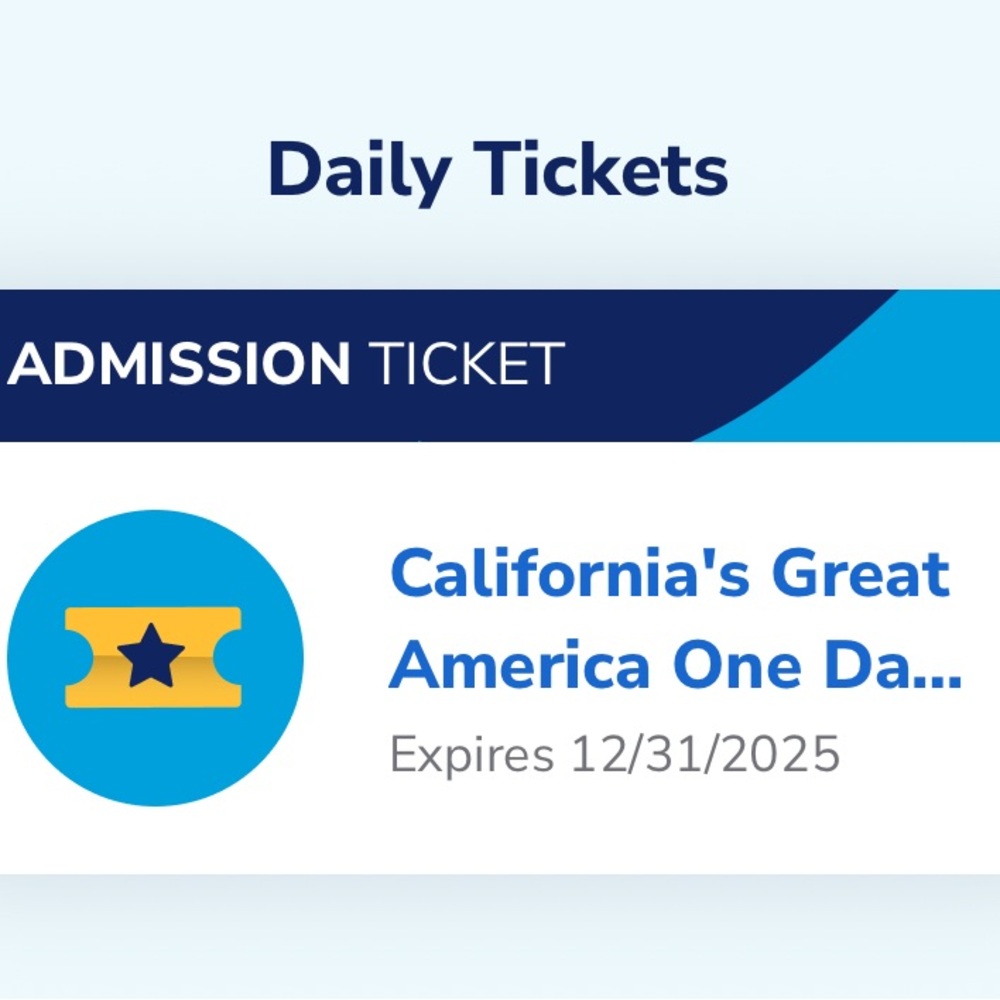 California's Great America One Day Admission Ticket